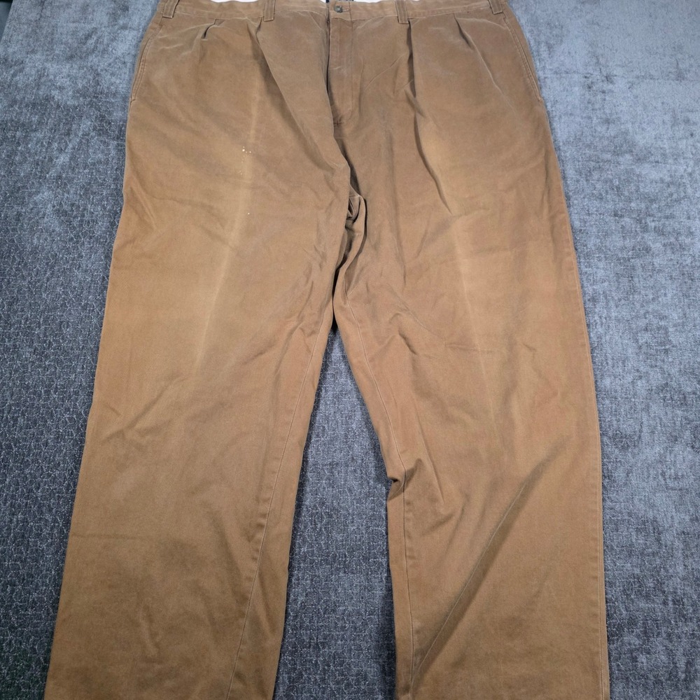 Polo Ralph Lauren Andrew Pant Mens 45x30 Brown Pleated Cotton Chino Trousers